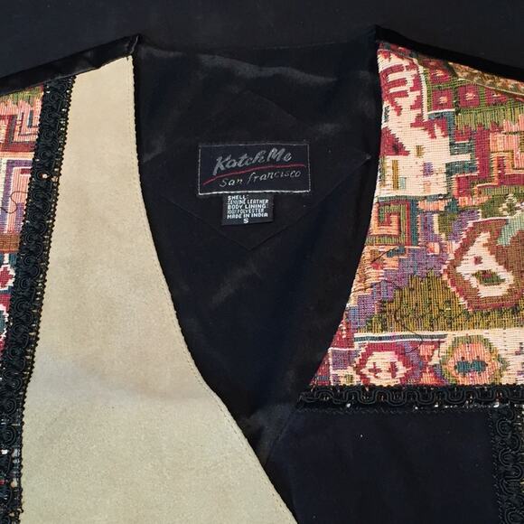 Katch Me Dead Stock Retro NWT Western Rancher Rodeo Suede Leather Vest S A - Picture 8 of 8